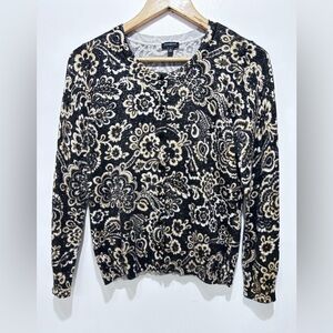 Talbots Women’s Black‎ Gold Metallic Sparkly Sweater Cardigan Size M